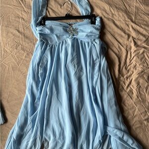 Strapless Light Blue Dress